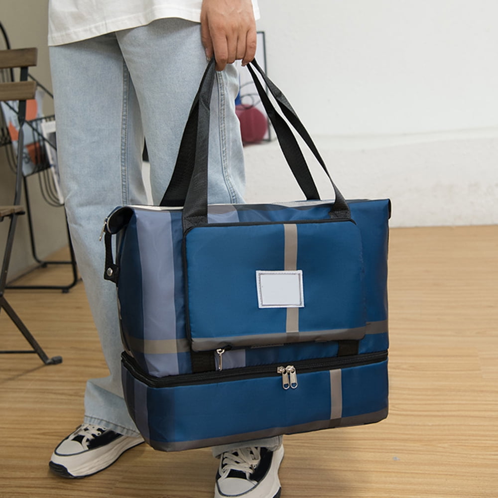 Travel tote with luggage sleeve