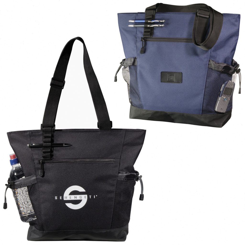 Travel tote bags with zipper