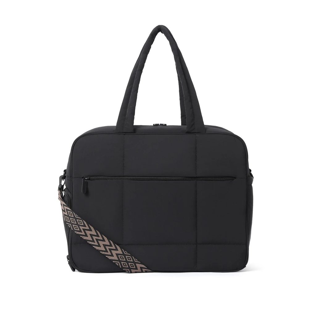 black travel tote