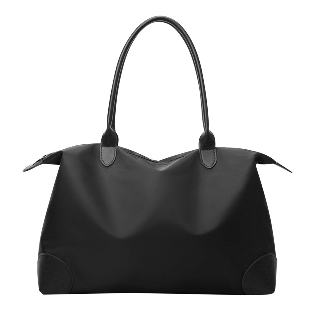 black travel tote