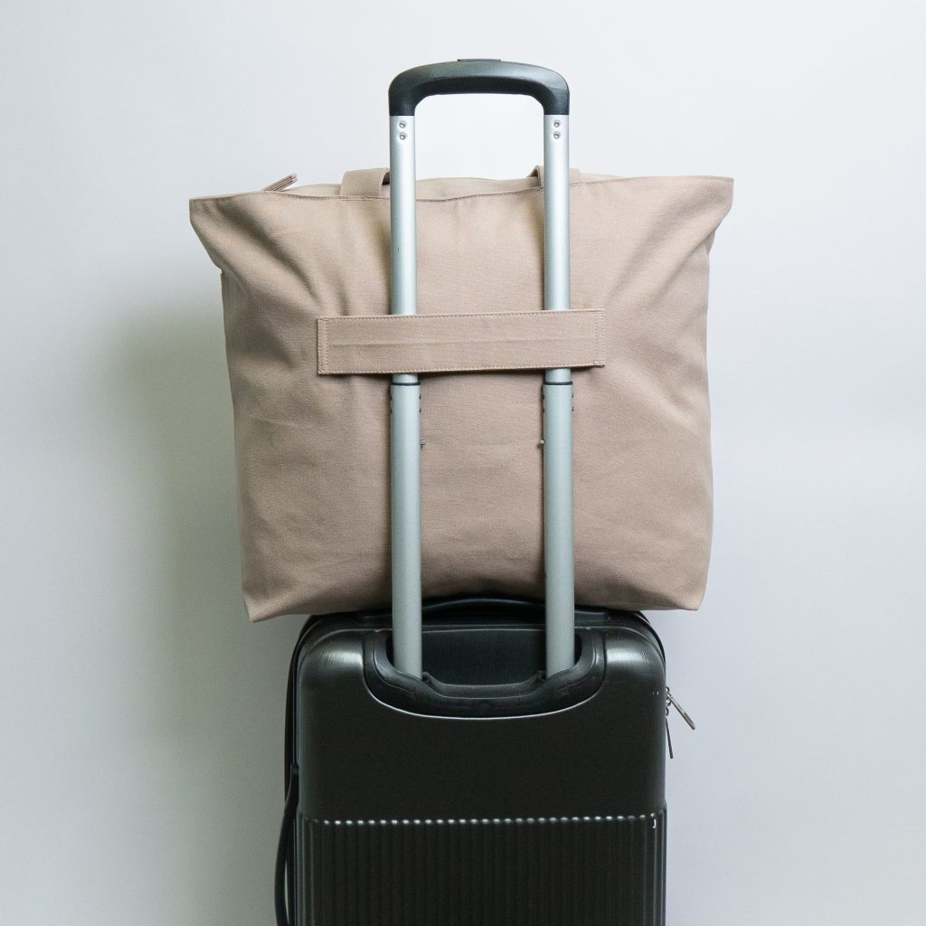 Leather Travel Tote with Trolley Sleeve